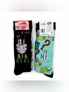 Monopoly Crew Socks Hasbro Board Game Mens Womens Gift
